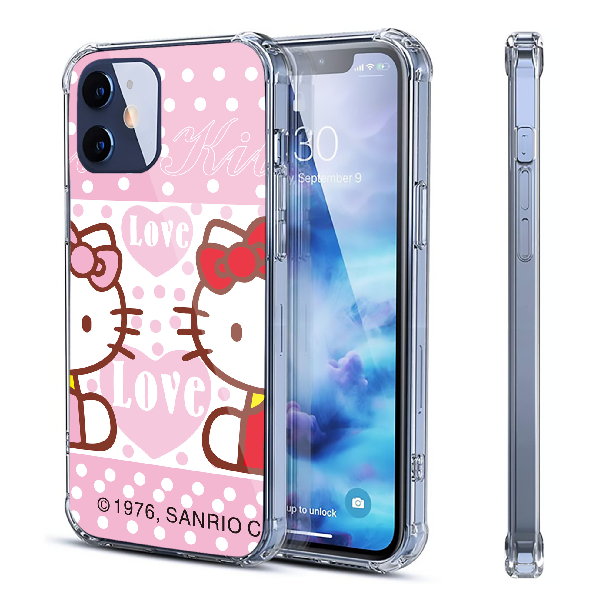（画像用） Hello Kitty ハローキティ 【iPhone 12シリーズ対応】透明スマホケース（クリアソフトケース）